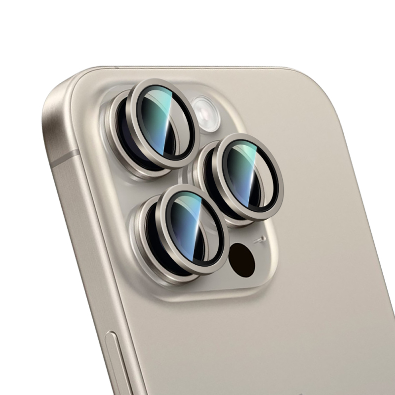 Apple iPhone 15 Pro Max CaseWorld Alloy Serisi Oleofobik Anti Reflective Kamera Lens Koruyucu - 7