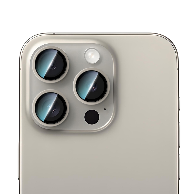 Apple iPhone 15 Pro Max CaseWorld Alloy Serisi Oleofobik Anti Reflective Kamera Lens Koruyucu - 6