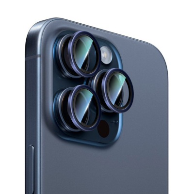 Apple iPhone 15 Pro CaseWorld Alloy Serisi Oleofobik Anti Reflective Kamera Lens Koruyucu - 1