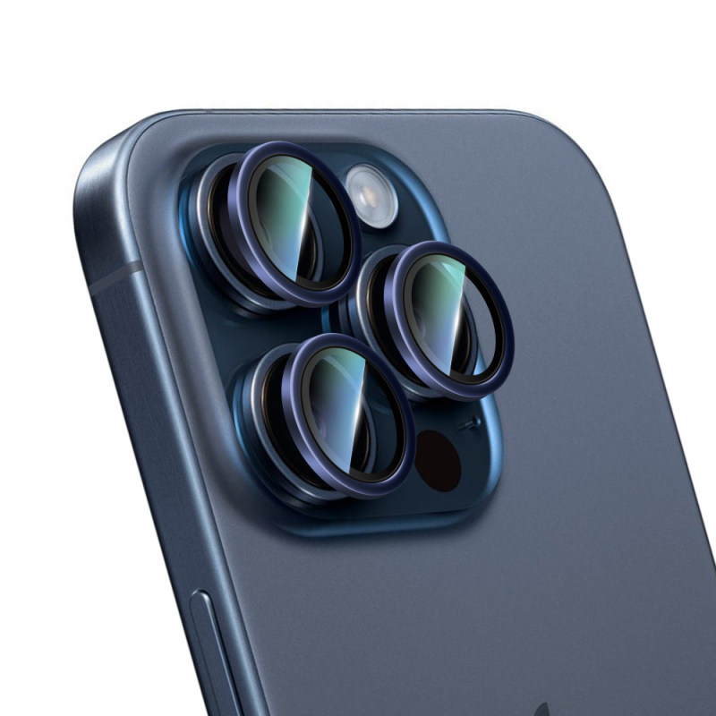 Apple iPhone 15 Pro CaseWorld Alloy Serisi Oleofobik Anti Reflective Kamera Lens Koruyucu - 7