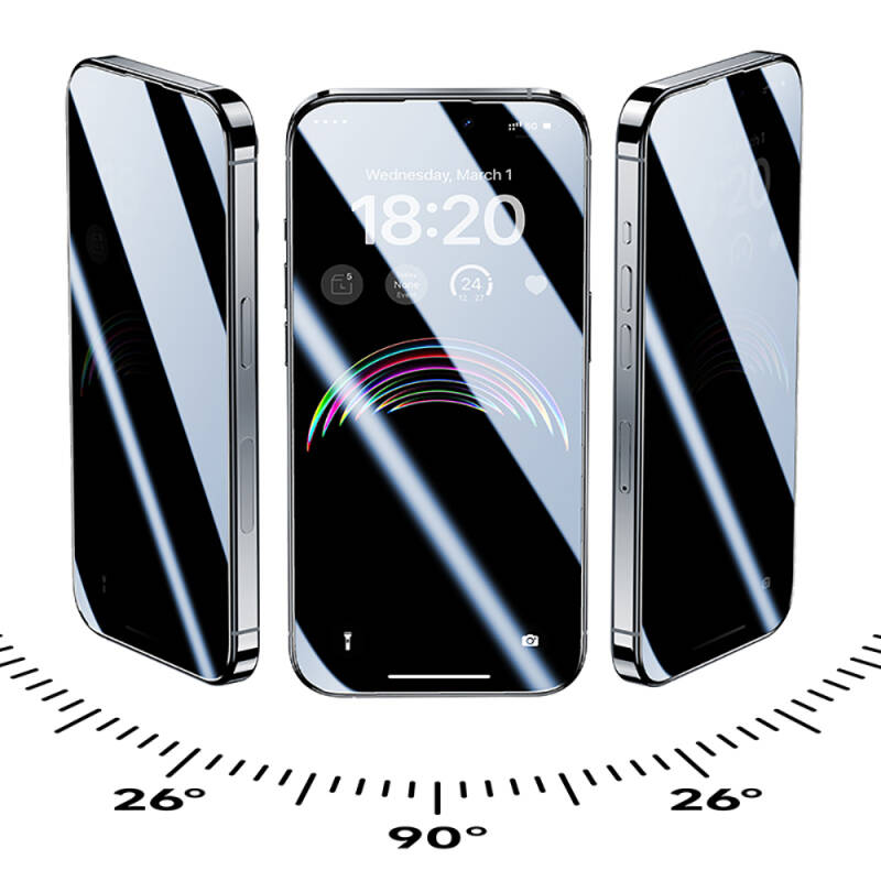 Apple iPhone 15 Pro Hidrofobik Ve Oleofobik Özellikli Benks Privacy Air Shield Ekran Koruyucu 10'lu Paket - 7