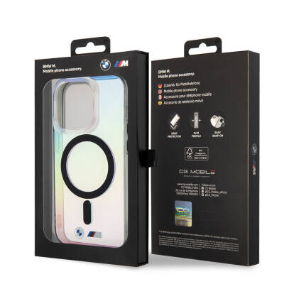 Apple iPhone 15 Pro Kılıf BMW Magsafe Şarj Özellikli Transparan Renk Geçişli Iridescent Orjinal Lisanslı Kapak - 7