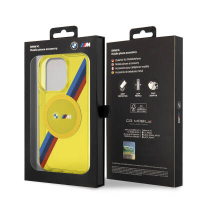 Apple iPhone 15 Pro Kılıf BMW Magsafe Şarj Özellikli Transparan Tricolor Stripes Orjinal Lisanslı Kapak - 8