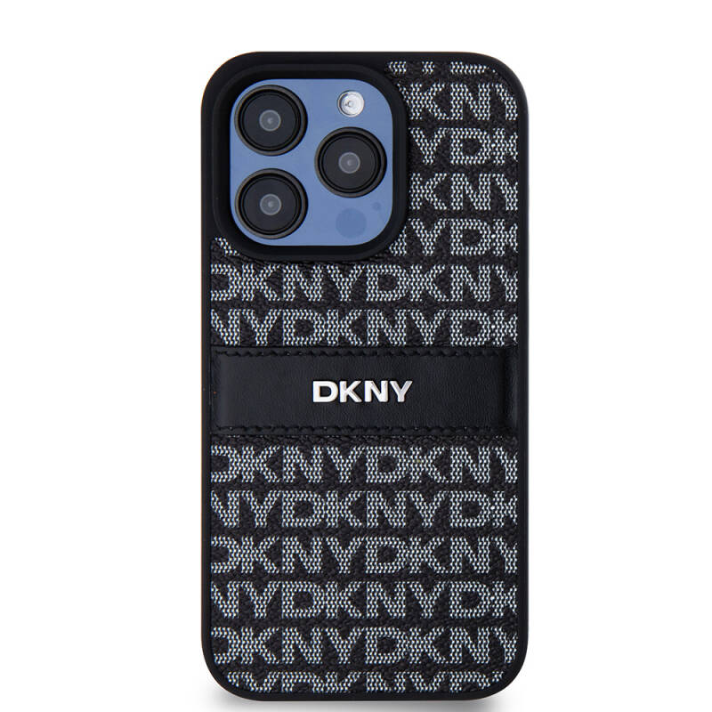 Apple iPhone 15 Pro Kılıf DKNY Orjinal Lisanslı 3D Yazılı Repeat Texture Pattern Kapak - 3