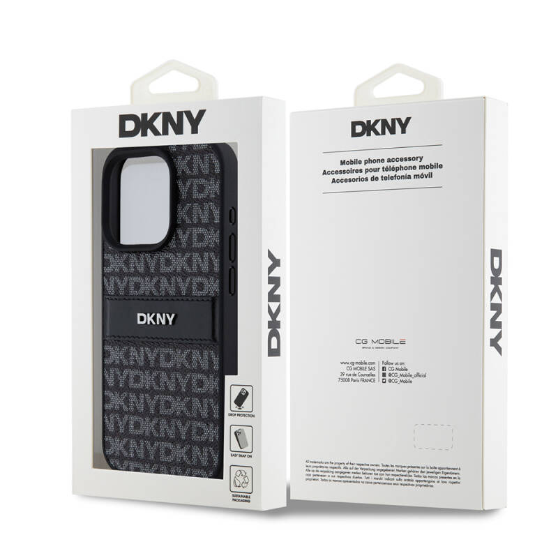 Apple iPhone 15 Pro Kılıf DKNY Orjinal Lisanslı 3D Yazılı Repeat Texture Pattern Kapak - 8