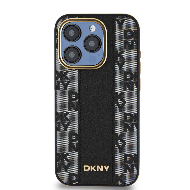 Apple iPhone 15 Pro Kılıf DKNY Orjinal Lisanslı Magsafe Şarj Özellikli 3D Yazılı Checkered Pattern Kapak - 8