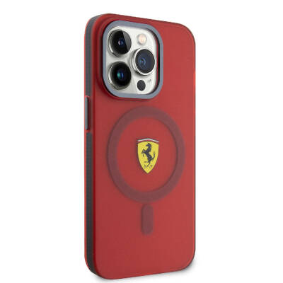Apple iPhone 15 Pro Kılıf Ferrari Orjinal Lisanslı Magsafe Şarj Özellikli Kontrast Bumper Kapak - 12