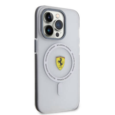 Apple iPhone 15 Pro Kılıf Ferrari Orjinal Lisanslı Magsafe Şarj Özellikli Kontrast Bumper SF Ring Kapak - 4