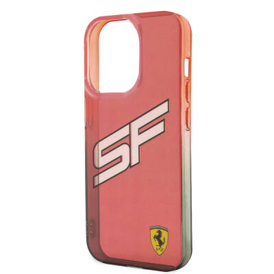 Apple iPhone 15 Pro Kılıf Ferrari Orjinal Lisanslı Transparan SF Yazılı Kenarları Renk Geçişli Kapak - 15