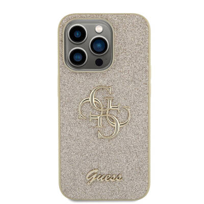 Apple iPhone 15 Pro Kılıf Guess Orjinal Lisanslı 4G Büyük Metal Logolu Glitter Kapak - 12