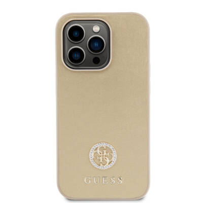 Apple iPhone 15 Pro Kılıf Guess Orjinal Lisanslı Deri 4G Metal Logo Strass Kapak - 11