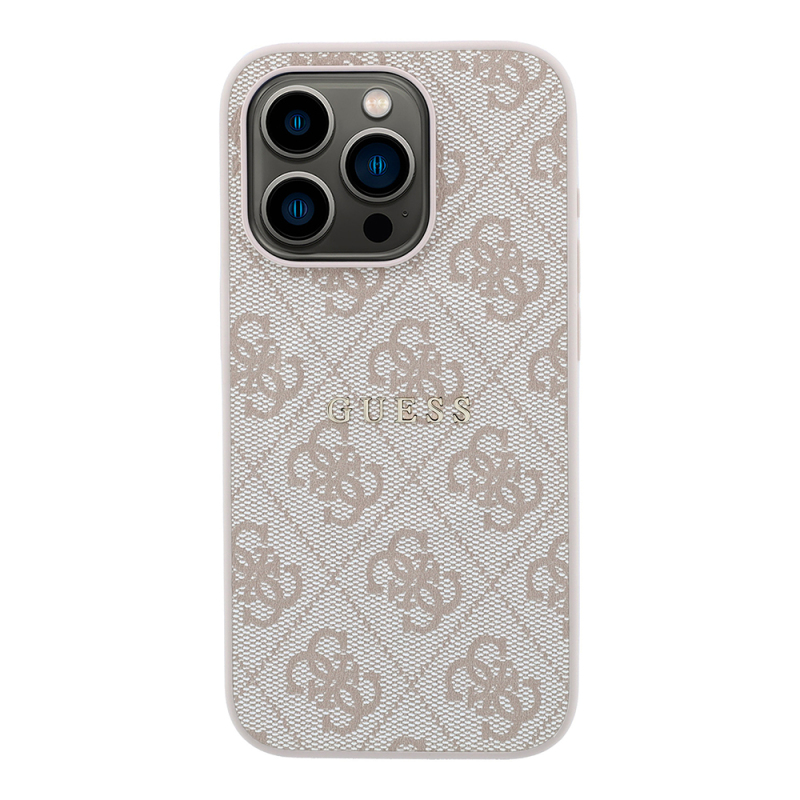 Apple iPhone 15 Pro Kılıf Guess Orjinal Lisanslı M-safe Kabartmalı 4G Desenli Yazı Logolu Kapak - 4