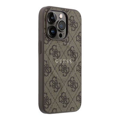 Apple iPhone 15 Pro Kılıf Guess Orjinal Lisanslı M-safe Kabartmalı 4G Desenli Yazı Logolu Kapak - 11