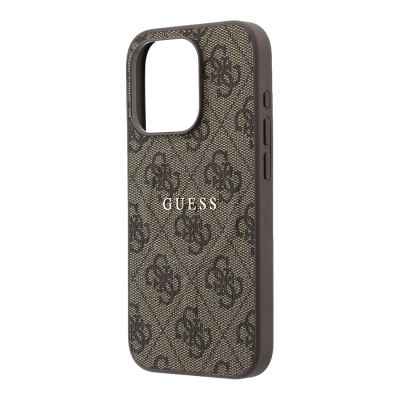 Apple iPhone 15 Pro Kılıf Guess Orjinal Lisanslı M-safe Kabartmalı 4G Desenli Yazı Logolu Kapak - 13