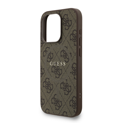 Apple iPhone 15 Pro Kılıf Guess Orjinal Lisanslı M-safe Şarj Özellikli PU Deri Bilek Askı İpli Yazı Logolu Kapak - 7