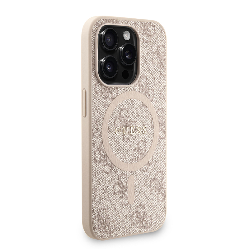 Apple iPhone 15 Pro Kılıf Guess Orjinal Lisanslı M-safe Şarj Özellikli PU Deri Bilek Askı İpli Yazı Logolu Kapak - 13