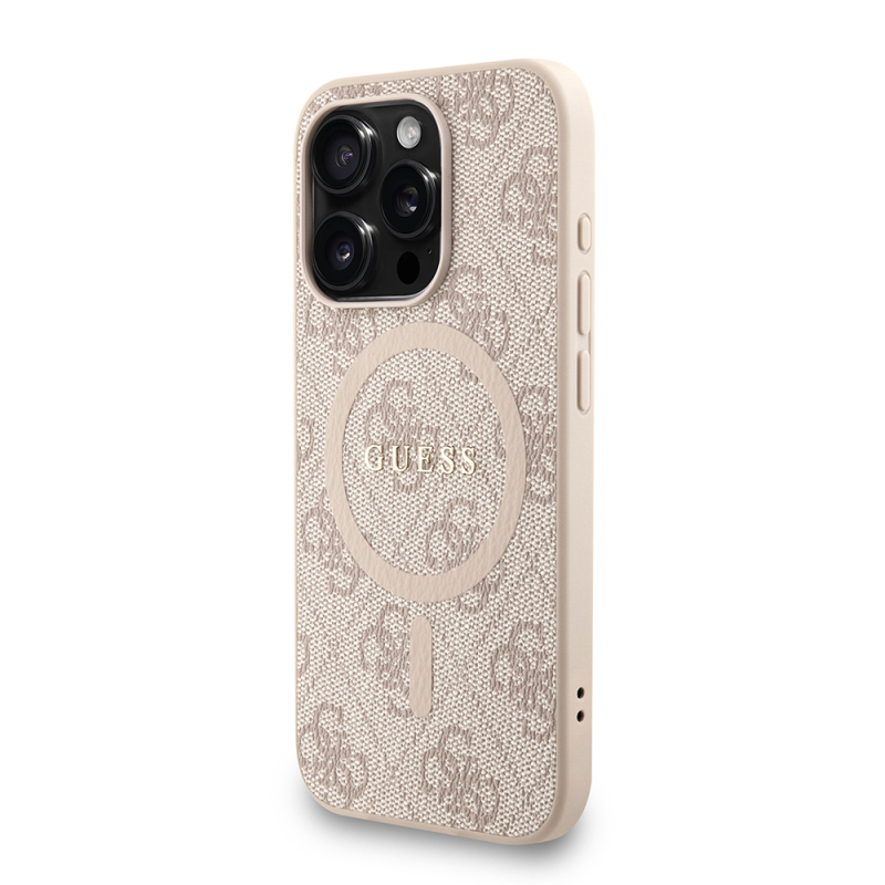 Apple iPhone 15 Pro Kılıf Guess Orjinal Lisanslı M-safe Şarj Özellikli PU Deri Bilek Askı İpli Yazı Logolu Kapak - 12