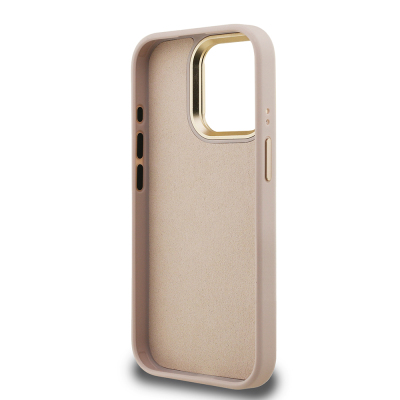 Apple iPhone 15 Pro Kılıf Guess Orjinal Lisanslı PU Deri 4G Desenli Metal Büyük 4G ve Yazı Logolu Kamera Standlı Kapak - 17
