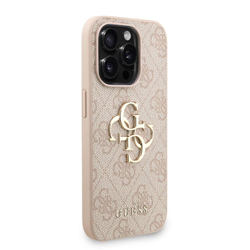 Apple iPhone 15 Pro Kılıf Guess Orjinal Lisanslı PU Deri Bilek Askı İpli Metal Büyük 4G ve Yazı Logolu Kapak - 7