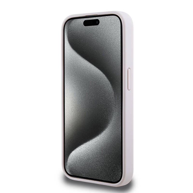Apple iPhone 15 Pro Kılıf Guess Orjinal Lisanslı PU Deri Yazı ve 4G Metal Logolu Desenli Kapak - 7