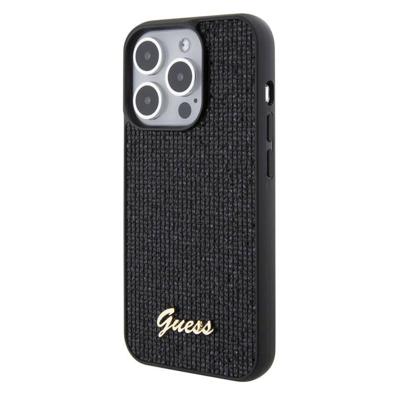 Apple iPhone 15 Pro Kılıf Guess Orjinal Lisanslı Yazı Logolu Disco Script Metal Kapak - 2