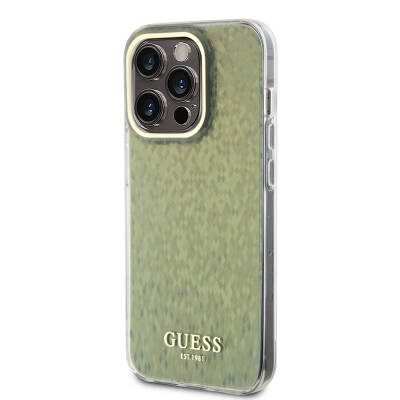 Apple iPhone 15 Pro Kılıf Guess Orjinal Lisanslı Yazı Logolu Mirror Disco Kapak - 2