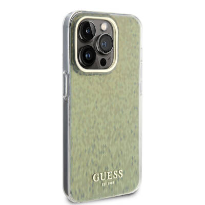 Apple iPhone 15 Pro Kılıf Guess Orjinal Lisanslı Yazı Logolu Mirror Disco Kapak - 8