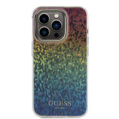 Apple iPhone 15 Pro Kılıf Guess Orjinal Lisanslı Yazı Logolu Mirror Disco Kapak - 11