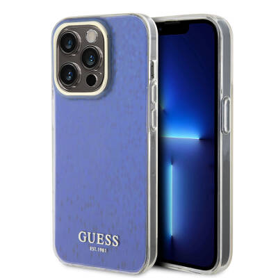 Apple iPhone 15 Pro Kılıf Guess Orjinal Lisanslı Yazı Logolu Mirror Disco Kapak - 17