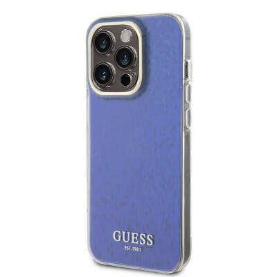 Apple iPhone 15 Pro Kılıf Guess Orjinal Lisanslı Yazı Logolu Mirror Disco Kapak - 18