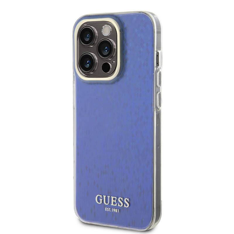 Apple iPhone 15 Pro Kılıf Guess Orjinal Lisanslı Yazı Logolu Mirror Disco Kapak - 18