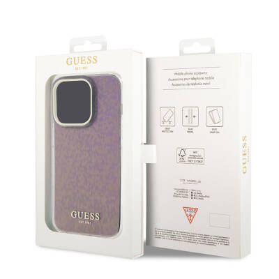 Apple iPhone 15 Pro Kılıf Guess Orjinal Lisanslı Yazı Logolu Mirror Disco Kapak - 30