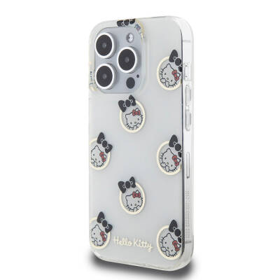 Apple iPhone 15 Pro Kılıf Hello Kitty Orjinal Lisanslı Elektroplating Kaplama Kabarcık Baskılı Kapak - 2