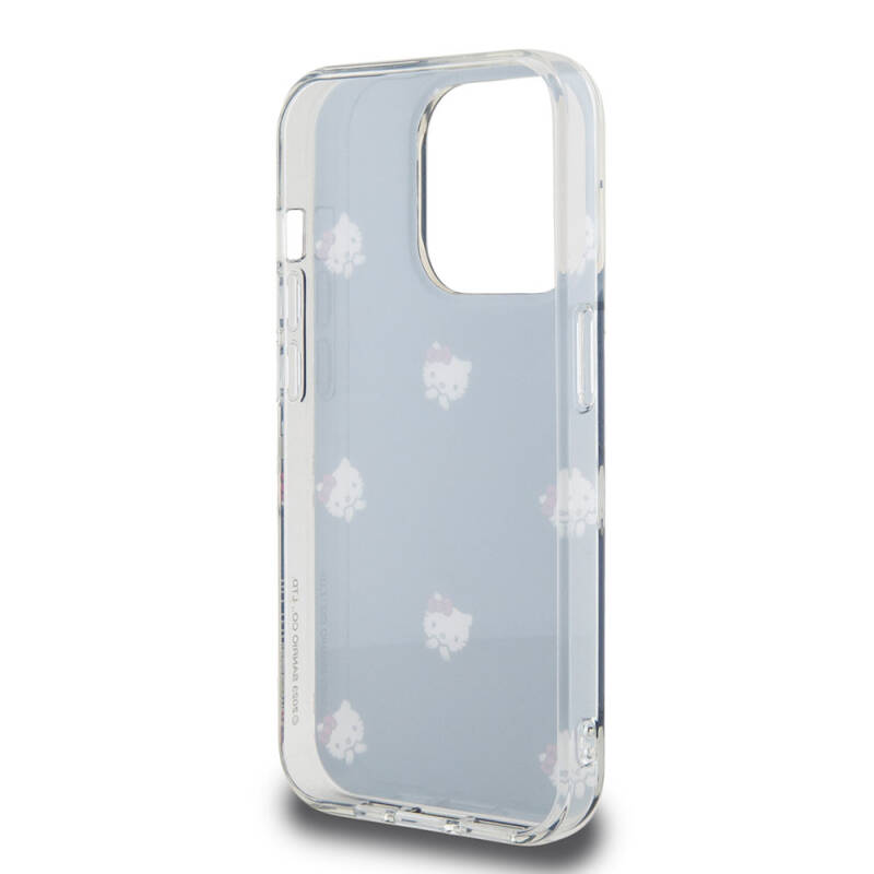 Apple iPhone 15 Pro Kılıf Hello Kitty Orjinal Lisanslı Elektroplating Kaplama Kabarcık Baskılı Kapak - 16