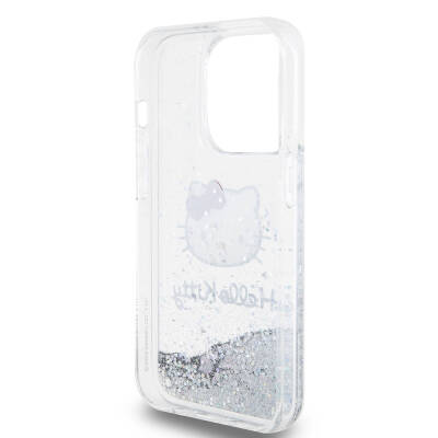 Apple iPhone 15 Pro Kılıf Hello Kitty Orjinal Lisanslı İkonik Sıvılı Glitter Kapak - 16