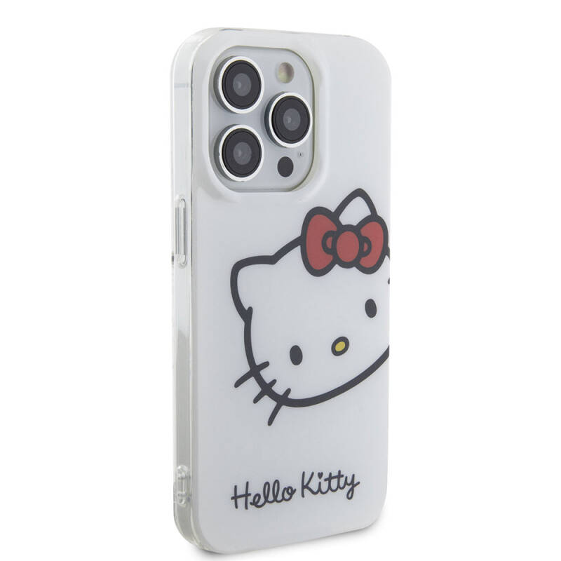 Apple iPhone 15 Pro Kılıf Hello Kitty Orjinal Lisanslı Yazı ve İkonik Logolu Kitty Head Kapak - 13