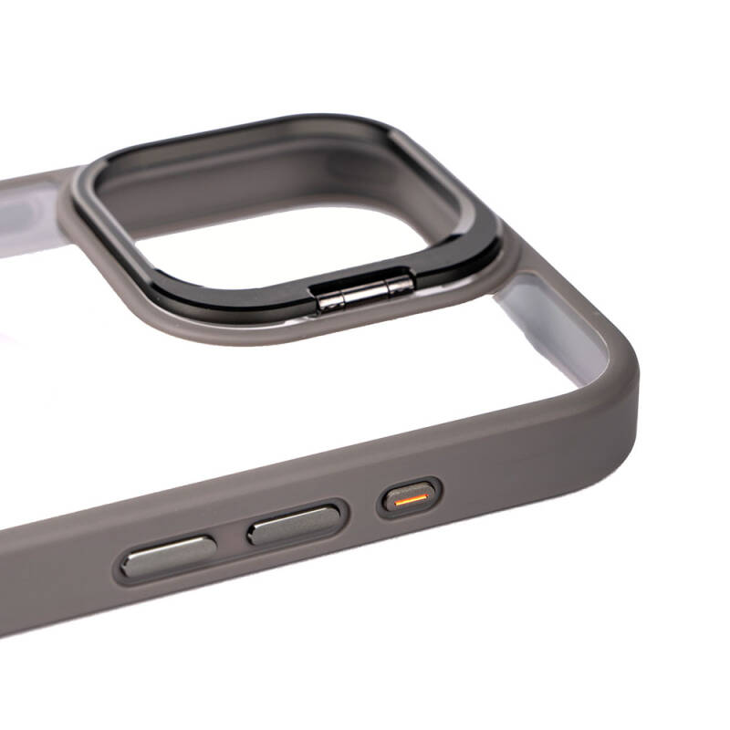 Apple iPhone 15 Pro Kılıf Kamera Lens Korumalı Standlı Zore Klon Lensli Kapak - 5