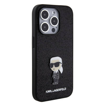 Apple iPhone 15 Pro Kılıf Karl Lagerfeld İkonik Fixed Glitter Metal Logo Orjinal Lisanslı Kapak - 8