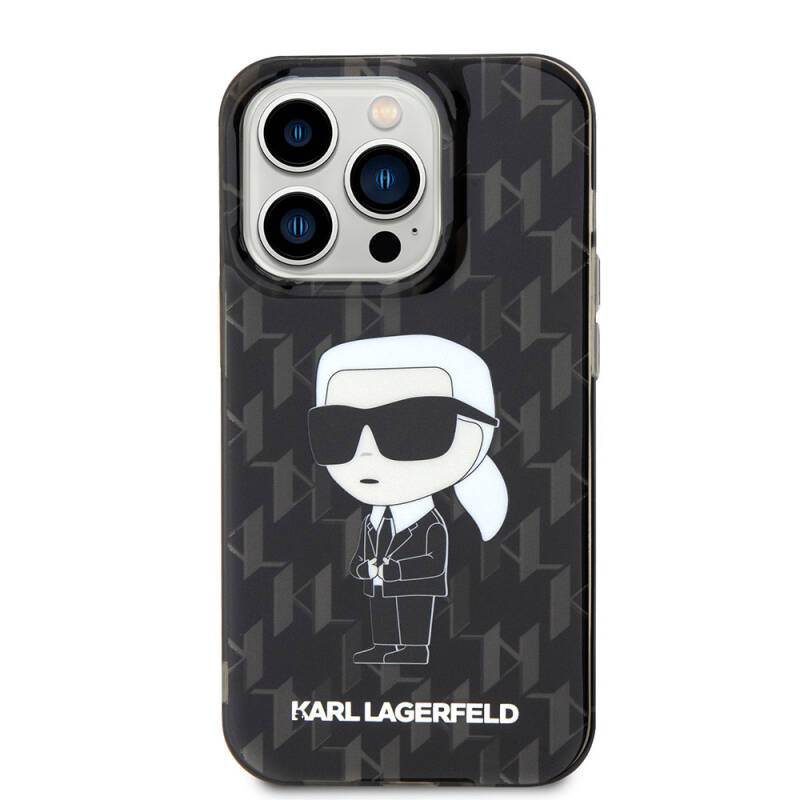 Apple iPhone 15 Pro Kılıf Karl Lagerfeld IML İkonik Monogram Orjinal Lisanslı Kapak - 3