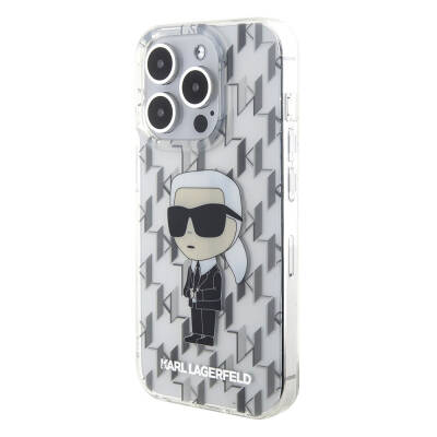 Apple iPhone 15 Pro Kılıf Karl Lagerfeld IML İkonik Monogram Orjinal Lisanslı Kapak - 10