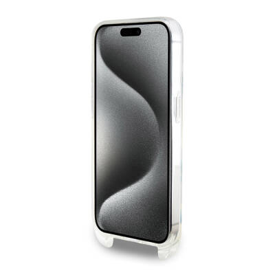 Apple iPhone 15 Pro Kılıf Karl Lagerfeld Orjinal Lisanslı Boyun Askılı Karl İkonik Crossbody Kapak - 4