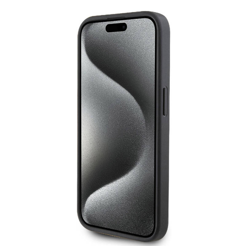 Apple iPhone 15 Pro Kılıf Karl Lagerfeld Orjinal Lisanslı Metal Logo Kartlıklı Saffiano Kapak - 4