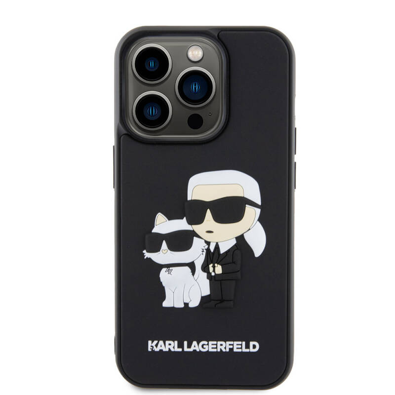 Apple iPhone 15 Pro Kılıf Karl Lagerfeld Silikon 3D K&C Logo Orjinal Lisanslı Kapak - 3