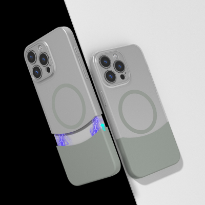 Apple iPhone 15 Pro Kılıf M-Safe Şarj Özellikli Mıknatıslı Zore Duble Kapak - 4