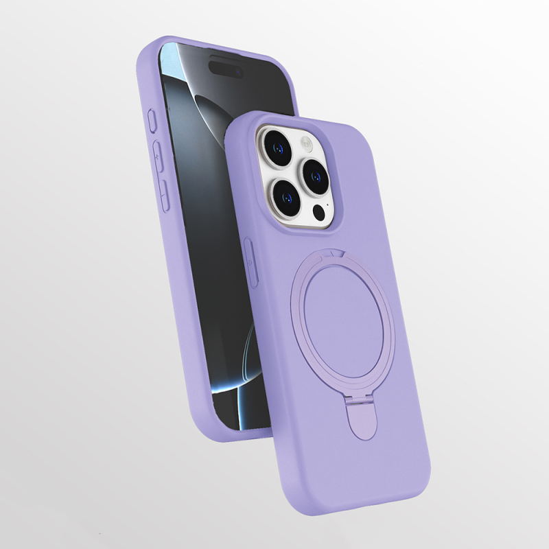Apple iPhone 15 Pro Kılıf M-safe Şarj Özellikli Standlı Zore Samara Kapak - 5