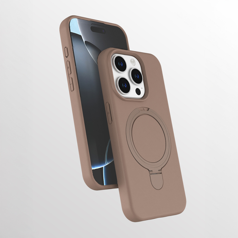 Apple iPhone 15 Pro Kılıf M-safe Şarj Özellikli Standlı Zore Samara Kapak - 4