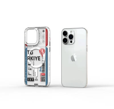 Apple iPhone 15 Pro Kılıf Magsafe Şarj Özellikli Bilet Desenli Wiwu Turkey B Serisi Kapak - 3