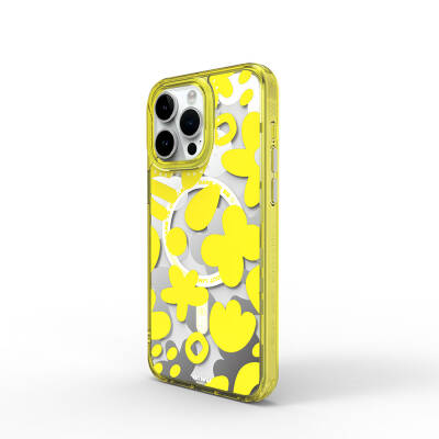 Apple iPhone 15 Pro Kılıf Magsafe Şarj Özellikli Boya Desenli Wiwu Fluorescent G Serisi Kapak - 1