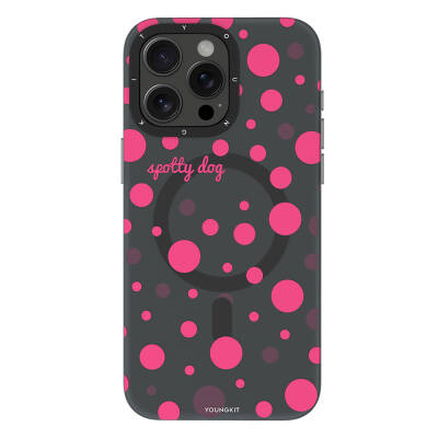 Apple iPhone 15 Pro Kılıf Magsafe Şarj Özellikli Polka Dot Desenli Youngkit Spots Serisi Kapak - 11