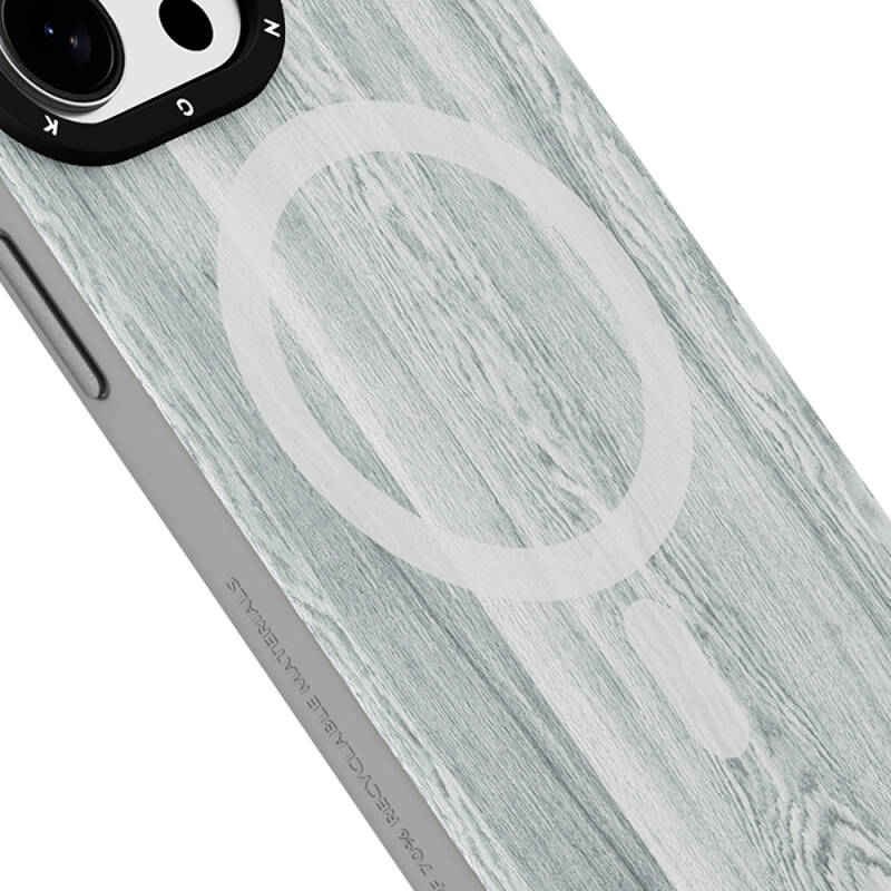 Apple iPhone 15 Pro Kılıf Magsafe Şarj Özellikli Sararmaya Dayanıklı Youngkit Wood Forest Serisi Kapak - 6